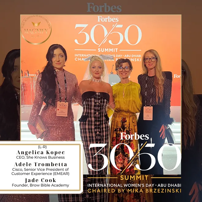 Co-owner Peta Johansen with Angelica Kopec from She knows Business, Adele Trombetta and Jade Cook at the 2024 30/50 Forbes Summit