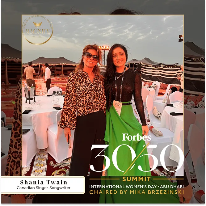 Co-owner Peta Johansen with Shania Twain at the 2024 30/50 Forbes Summit